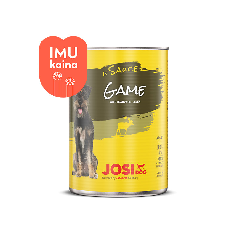 JosiDog Game in Sauce konservai šunims su žvėriena padaže, 415 g