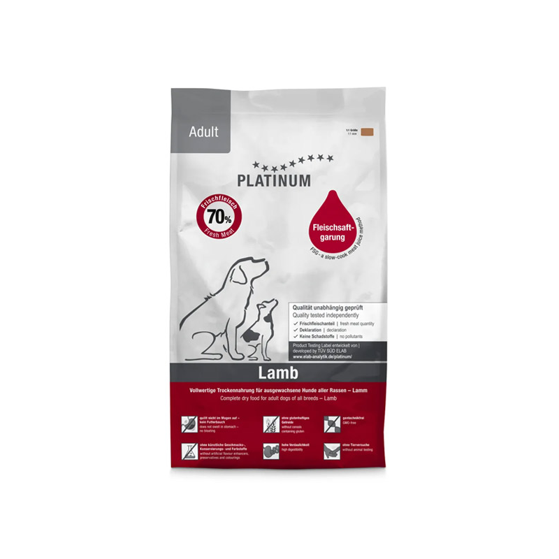 Platinum Adult sausas šunų maistas su ėriena, 1,5 kg