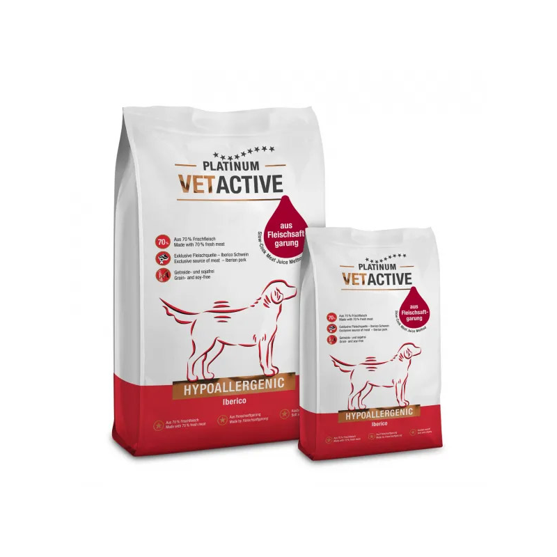 Platinum Vetactive Hypoallergenic sausas šunų maistas su Iberijos kiauliena, 5 kg