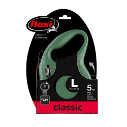 Flexi Classic Tape juostinis, alyvuogių spalvos pavadėlis šunims, L, 5 m