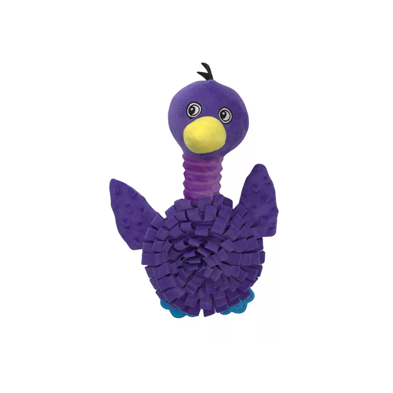 Hap violetinis paukštis–uostymo kilimėlis žaislas šunims, 32 cm