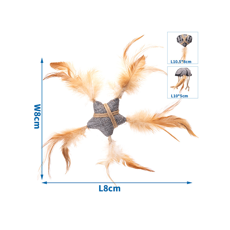 Nobleza žaislai su plunksnomis ir katžole katėms, 1 vnt.