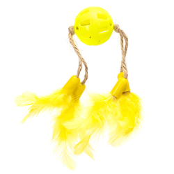 Nobleza žaislas su varpeliu ir plunksnomis katėms, 1 vnt.