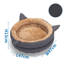 Nobleza pilkas guolis su ausytėmis katėms, 47x47x13 cm