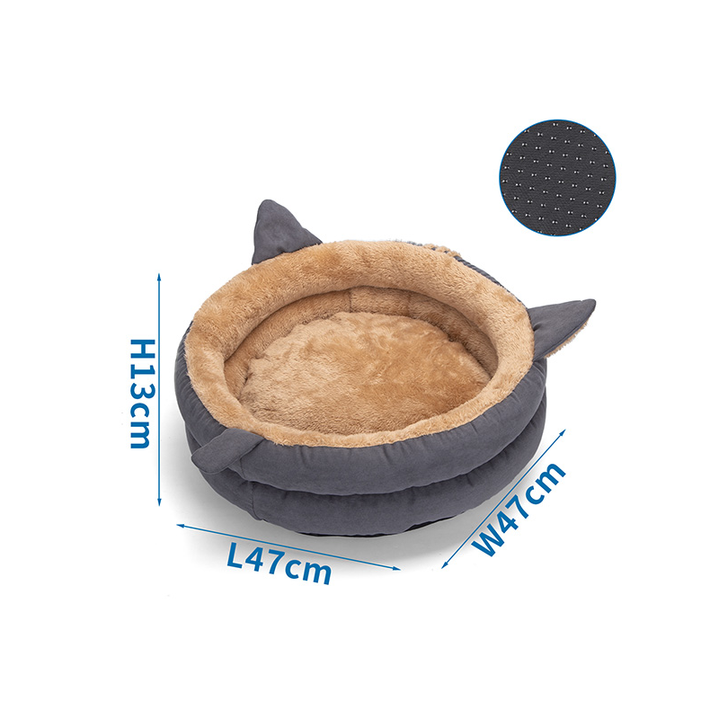 Nobleza pilkas guolis su ausytėmis katėms, 47x47x13 cm