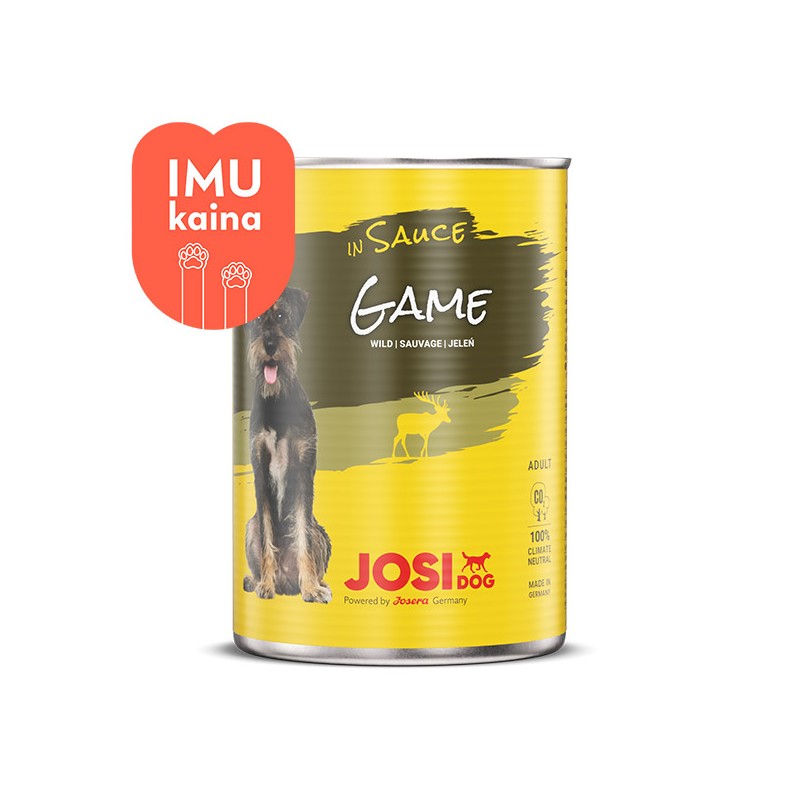 JosiDog Game in Sauce konservai šunims su žvėriena padaže, 415 g