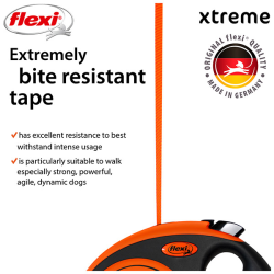 Flexi Xtreme juostinis, oranžinis pavadėlis šunims, M, 5 m