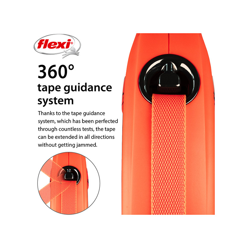 Flexi Xtreme juostinis, oranžinis pavadėlis šunims, M, 5 m