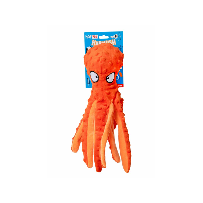 Happet oranžinis pliušinis aštuonkojis žaislas šunims, 31 cm