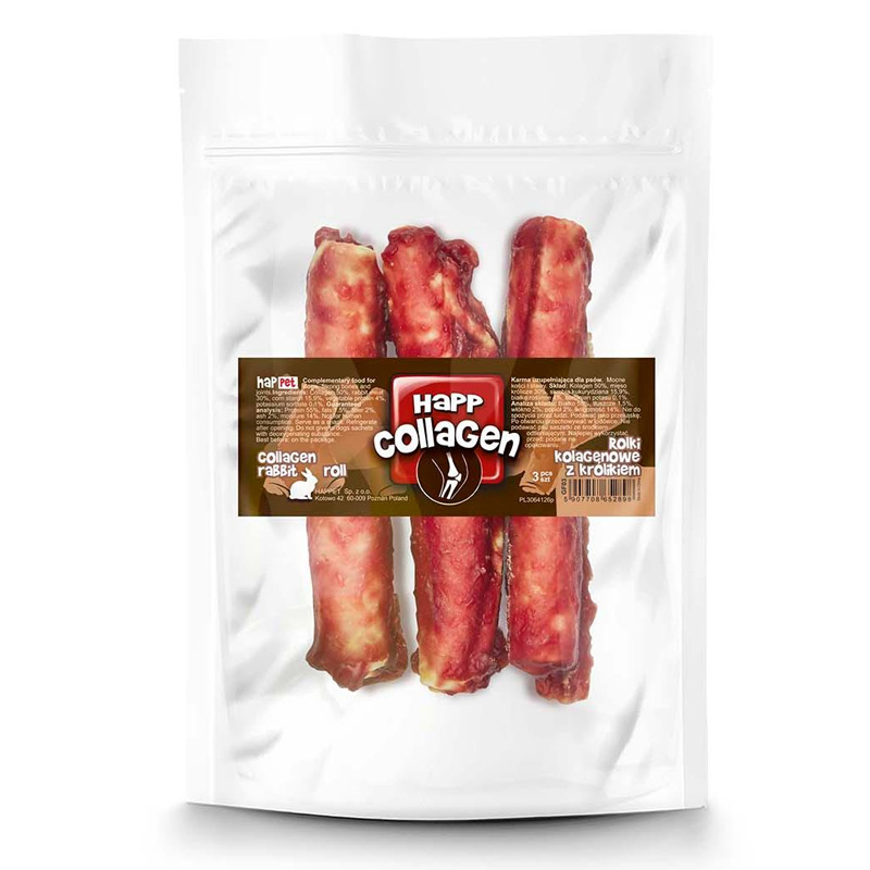 Happet kolageno ritinėliai su triušiena skanėstai šunims, 3 vnt.