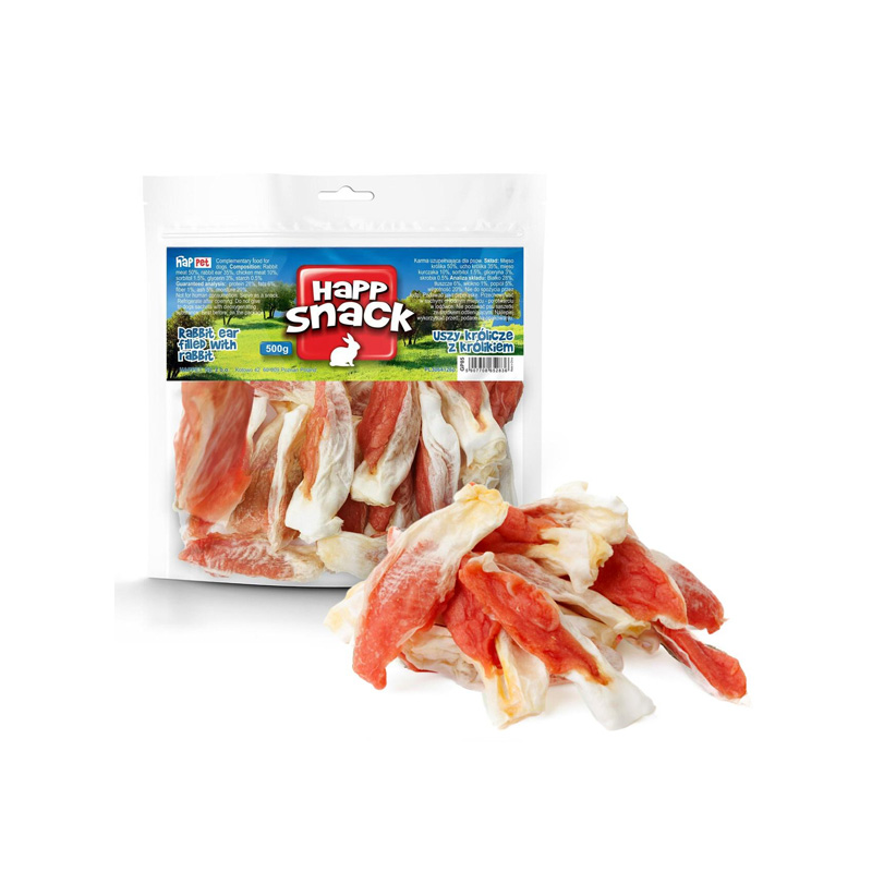 Happet triušio ausys su triušiena skanėstas šunims, 500 g