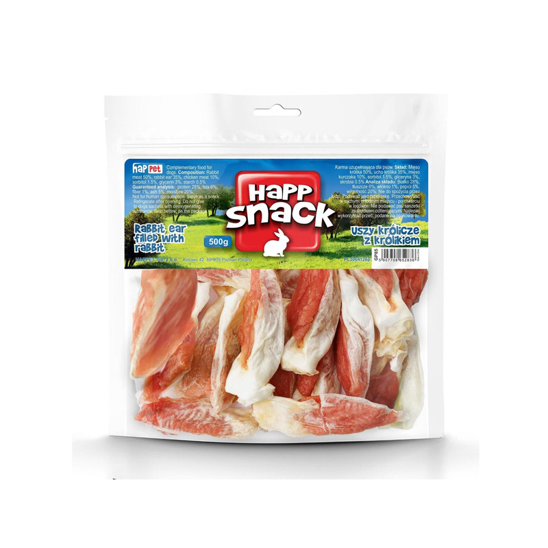 Happet triušio ausys su triušiena skanėstas šunims, 500 g