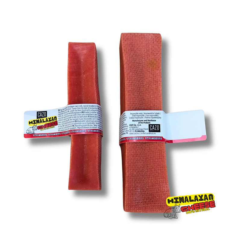 Cazo Himalajų sūrio skanėstas su braškėmis šunims, L, 13–16 cm