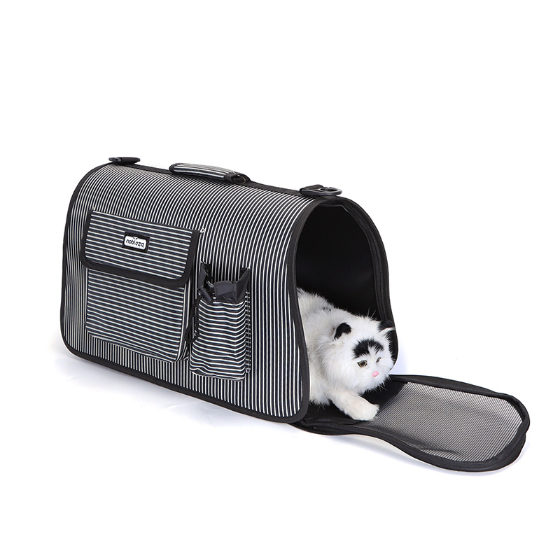 Nobleza juodas kelioninis krepšys katėms, 44,5x26x20 cm