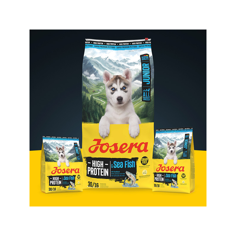 Josera Junior High Protein Sea Fish sausas maistas šunims, 900 g