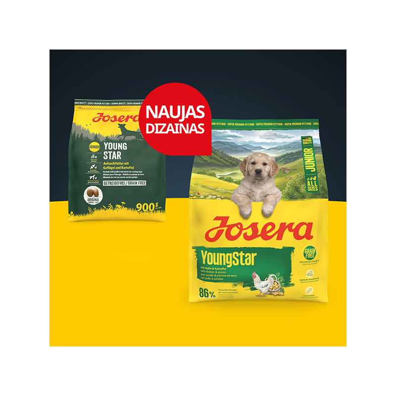 Josera YoungStar sausas maistas šunims, 900 g