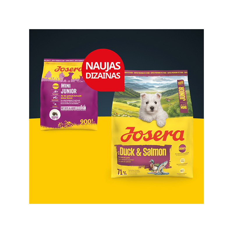 Josera Mini Junior Duck&Salmon sausas maistas šunims, 900 g