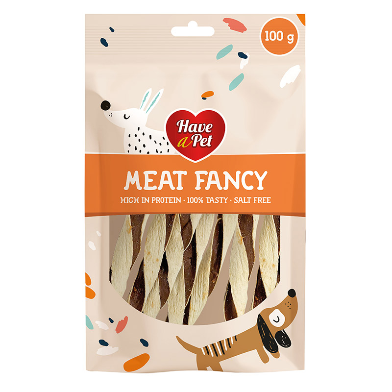 HAP Meat Fancy antienos ir menkės skanėstai šunims, 100 g