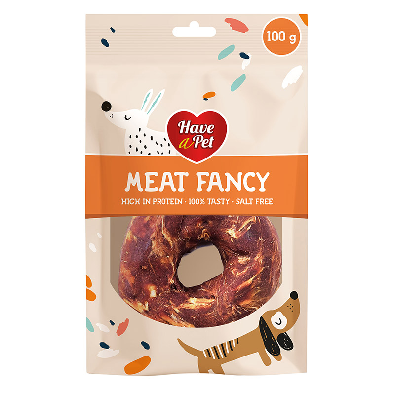 HAP Meat Fancy jautienos žiedai skanėstai šunims, 100 g