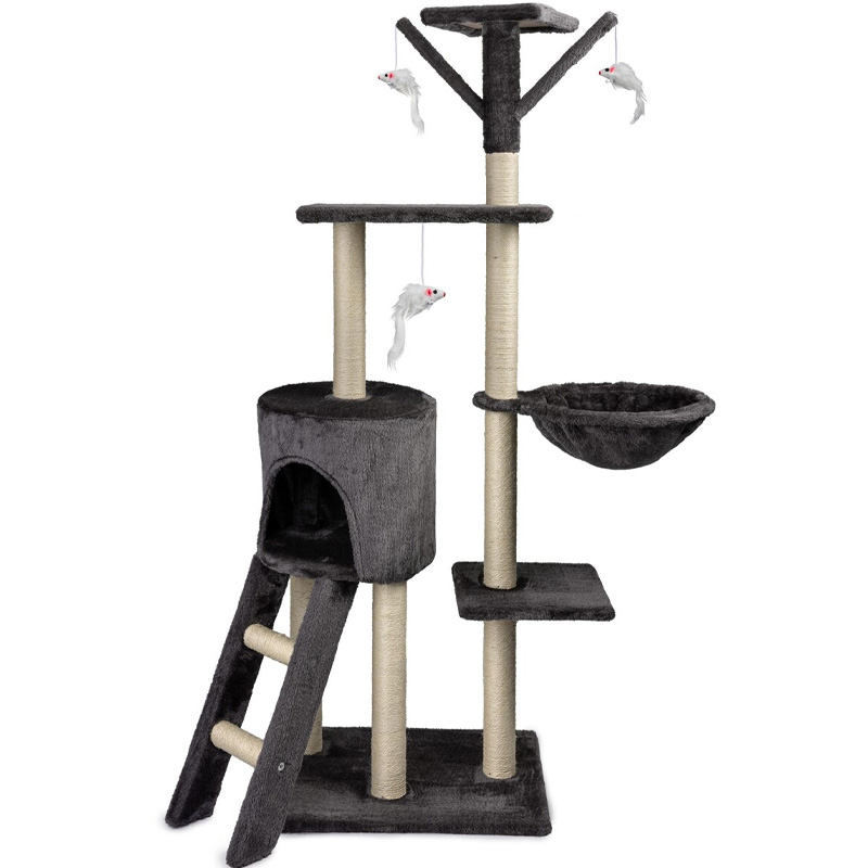 Happet tamsiai pilka draskyklė katėms, 49x35x140 m