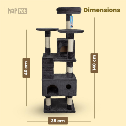 Happet tamsiai pilka draskyklė katėms, 40x35x140 m