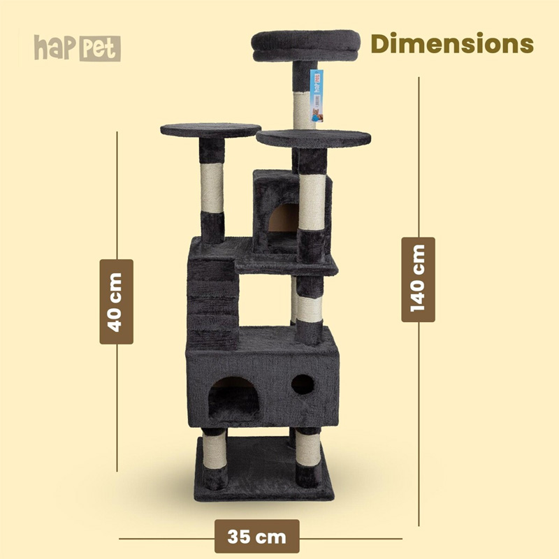 Happet tamsiai pilka draskyklė katėms, 40x35x140 m