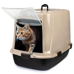 Happet kreminis, uždaras tualetas katėms, 60x55x42 cm