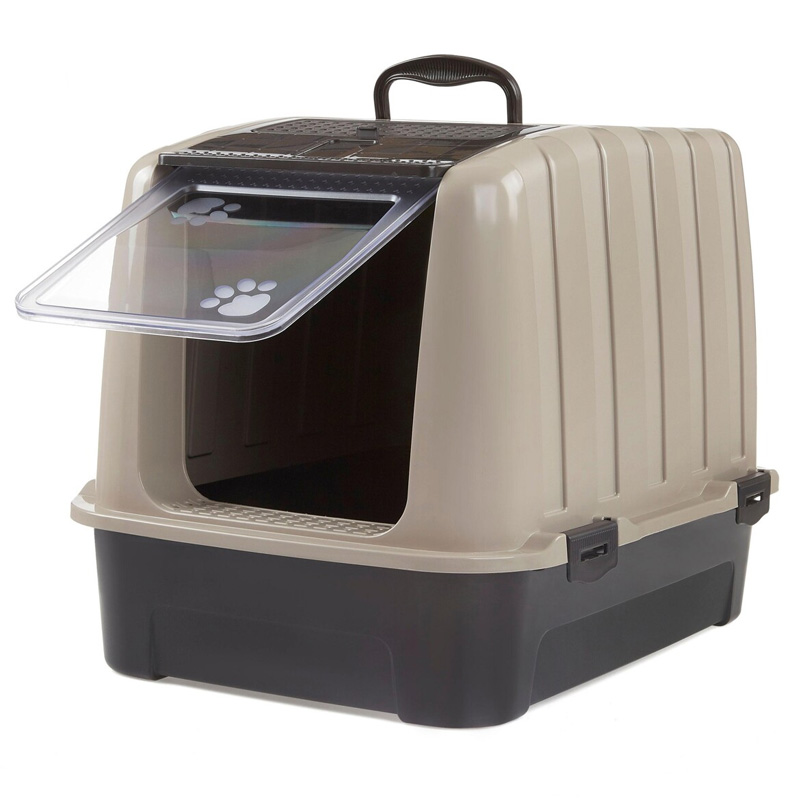 Happet rudas, uždaras tualetas katėms, 51,5x38x38 cm