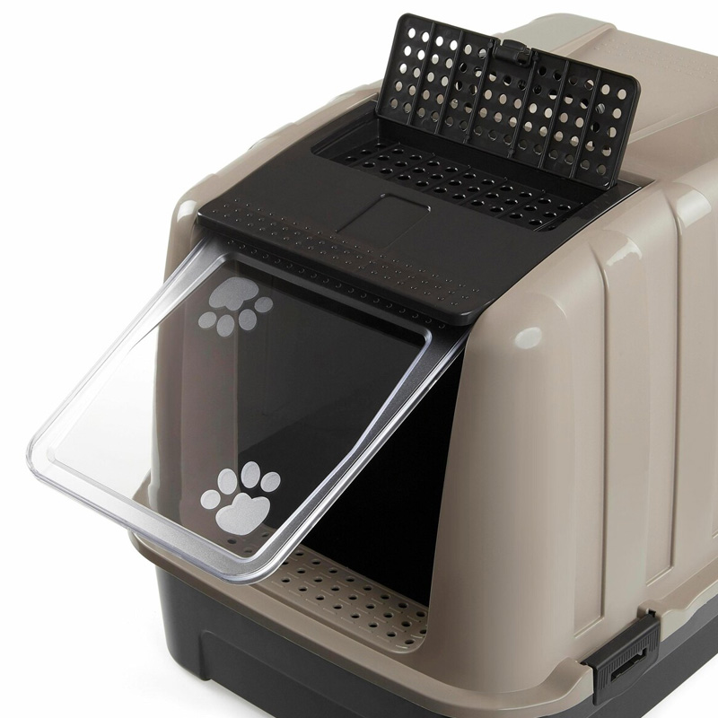 Happet rudas, uždaras tualetas katėms, 51,5x38x38 cm