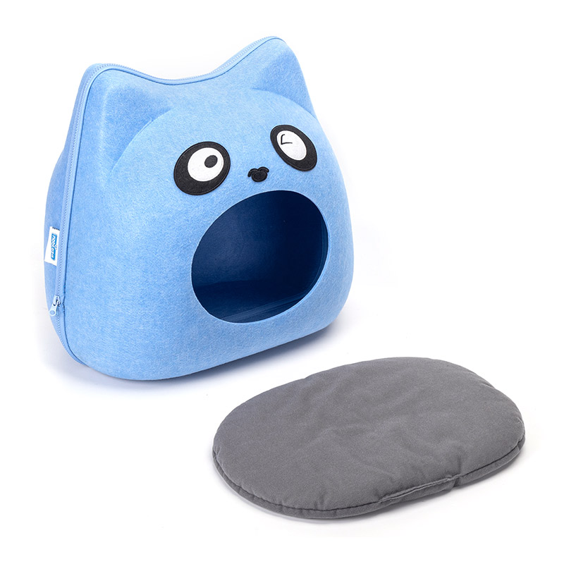 Nobleza Panda mėlynas namas-guolis katėms, 45x32x41 cm