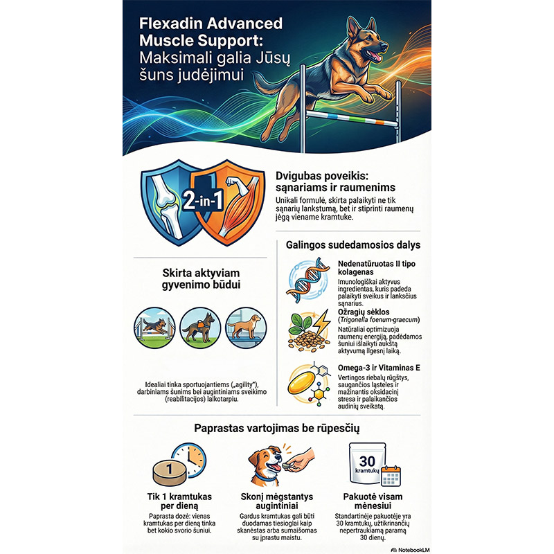 Flexadin Advanced Muscle Support šunims, 30 tabl.