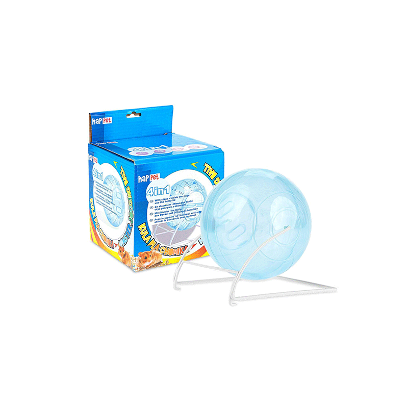 Happet 4in1 mėlynas uždaras ratas graužikams