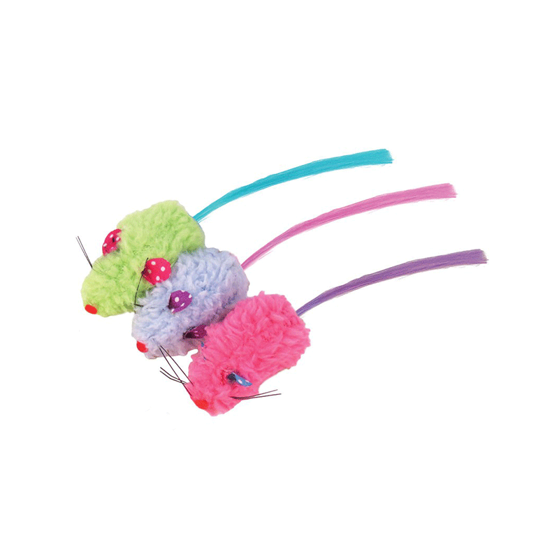 Happet Mice Set spalvotų pelyčių rinkinys žaislai katėms