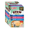 Ciao Stew troškinys su lašiša, šukutėmis ir tunu skanėstas katėms, 10x40 g