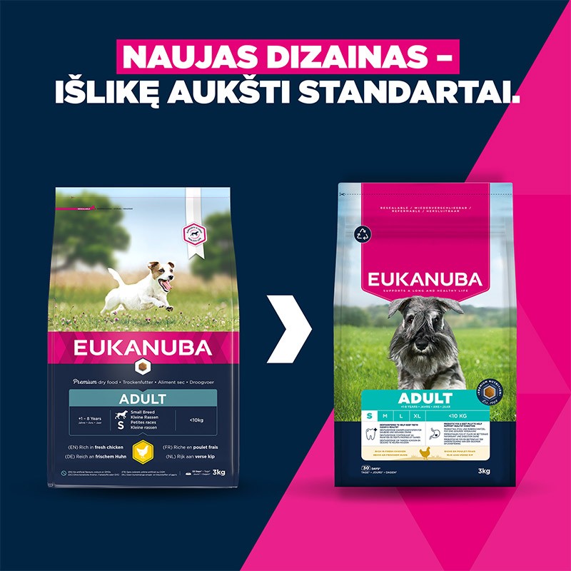 Eukanuba Life Care Adult S sausas pašaras šunims su vištiena, 3 kg