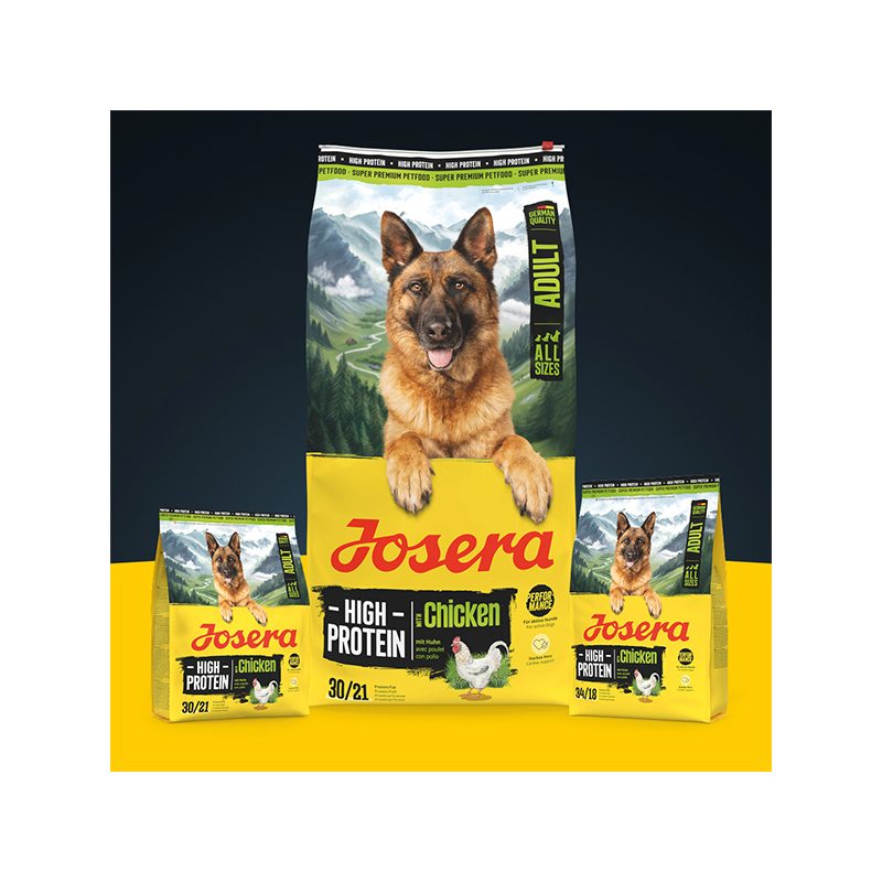 Josera High Protein Chicken sausas maistas šunims, 900 g