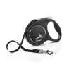 Flexi Black Design juostinis, juodas pavadėlis šunims, L, 5 m