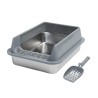 Nobleza atviras, nerūdijančio plieno tualetas katėms, 40x30x14,3 cm