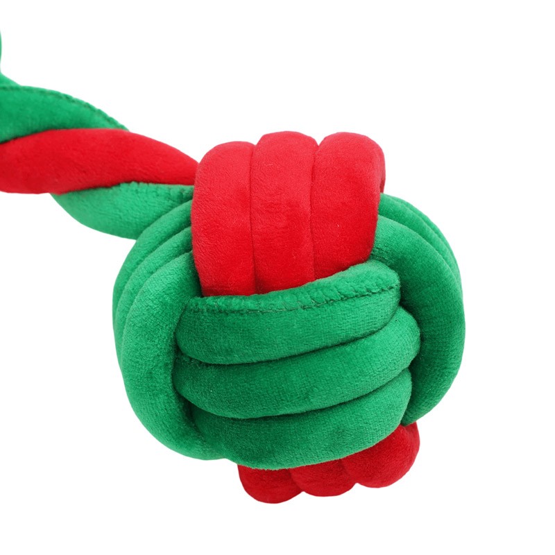 Nobleza kalėdinė virvė su kamuoliukais žaislas šunims, 22 cm