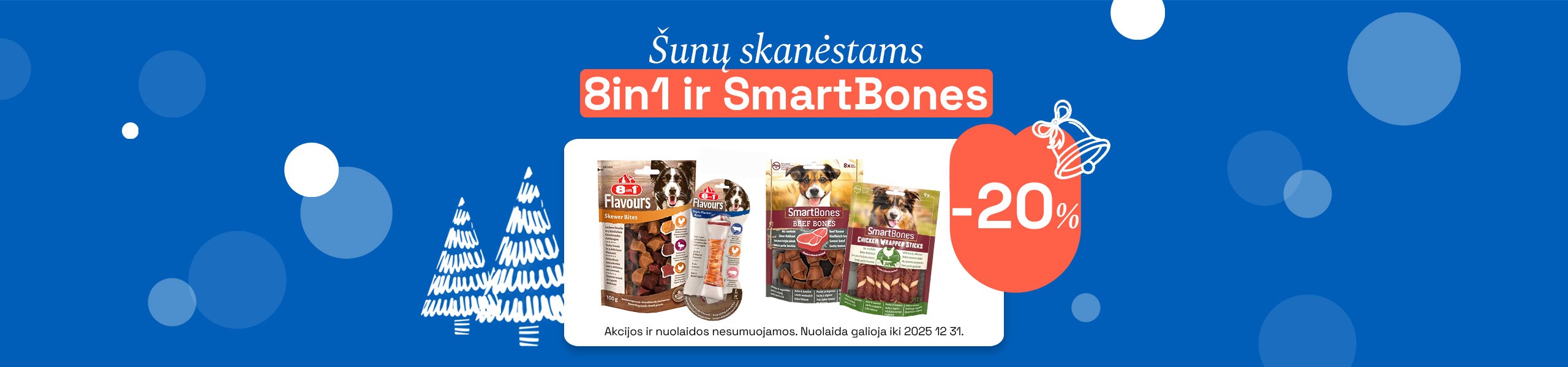 SmartBones ir 8in1 Skanėstai Šunims