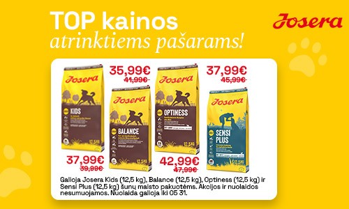 Josera TOP kainos pašarams