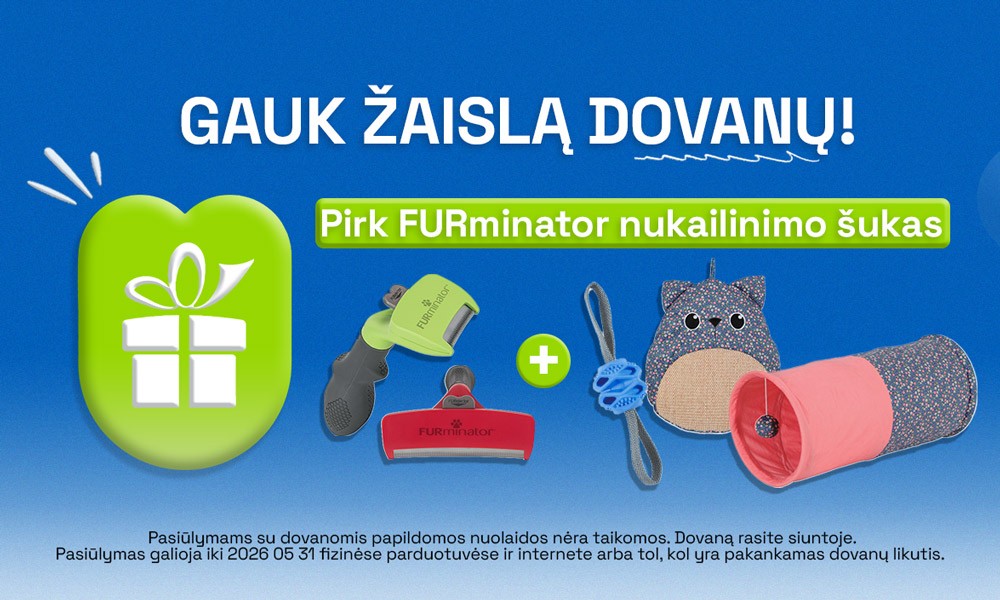 Šukos, šepečiai ir furminatoriai