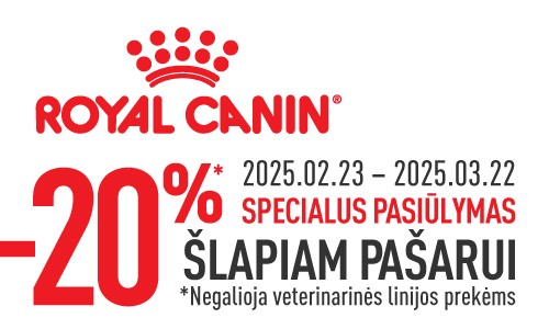 Royal Canin šunims, katėms akcija