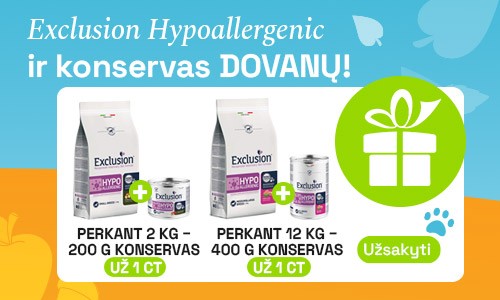 Exclusion Hypoallergenic šunims, katėms